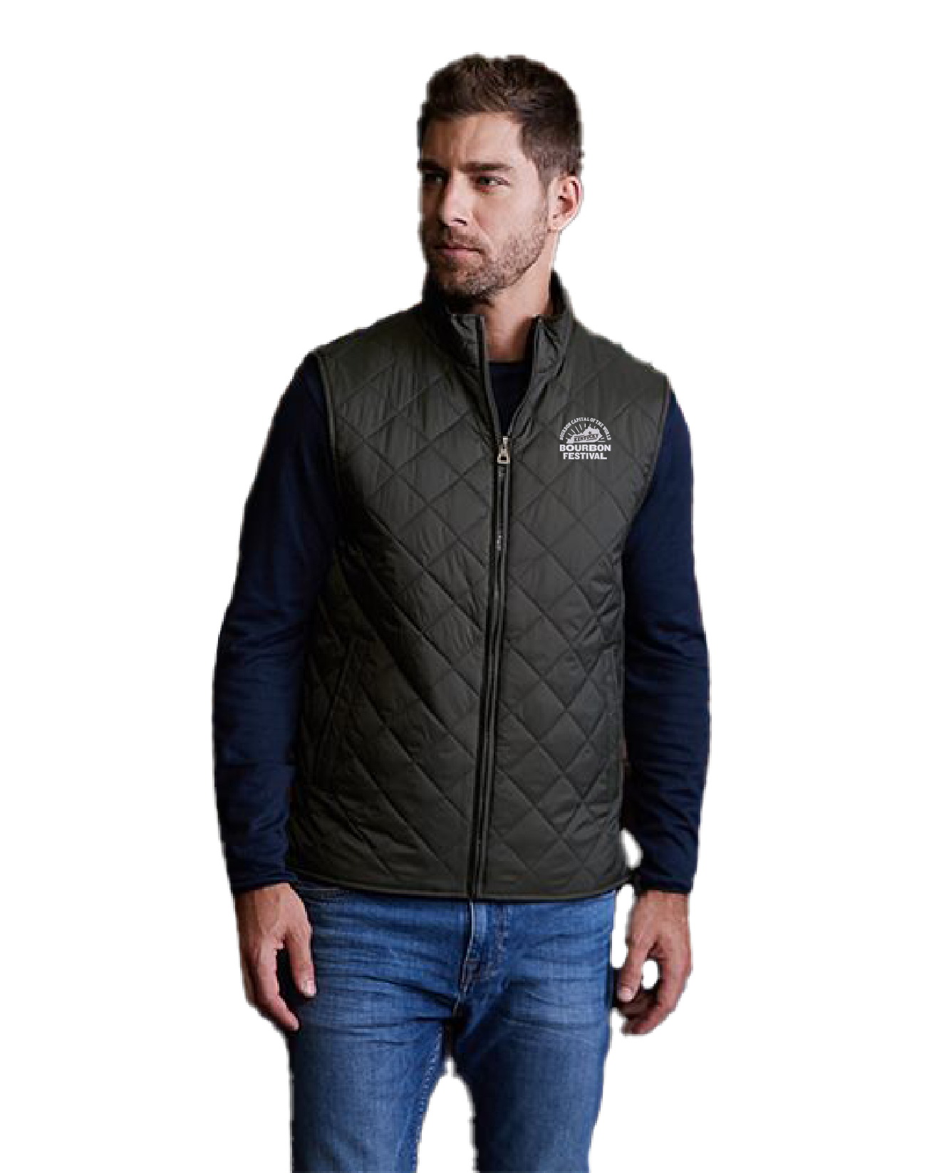 Kentucky Bourbon Festival Weatherproof Vintage Diamond Quilted Vest - Black