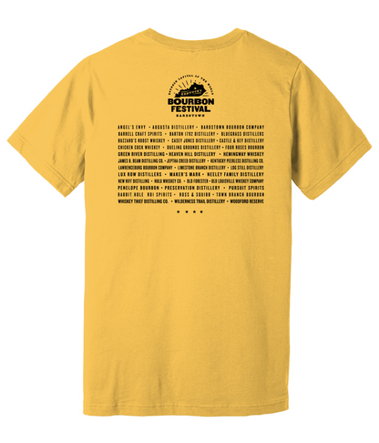 2024 Exclusive Kentucky Bourbon Festival Yellow T-Shirt with Black Logo